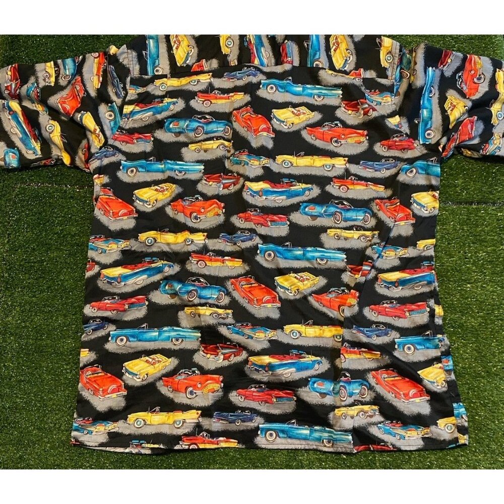 Vintage Reyn Spooner shirt mens large cars all over print american classics 26 - Picture 7 of 9